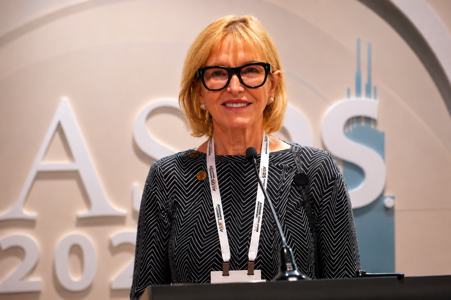 Dr. Jean Carruthers speaking at a dermatology conference